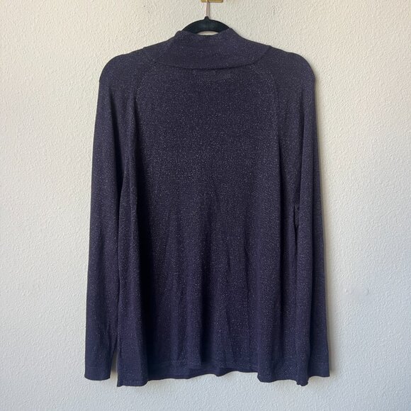 NIC+ZOE Metallic Purple Turtleneck Sweater Size L - Picture 3 of 5